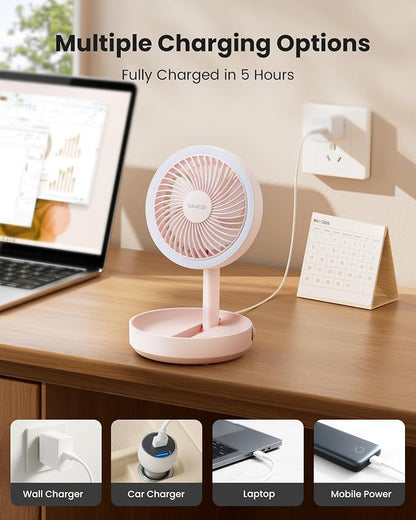 Gaiatop Foldable Small Desk Fan, 6000mAh Battery Powered Portable Fan - Image 8