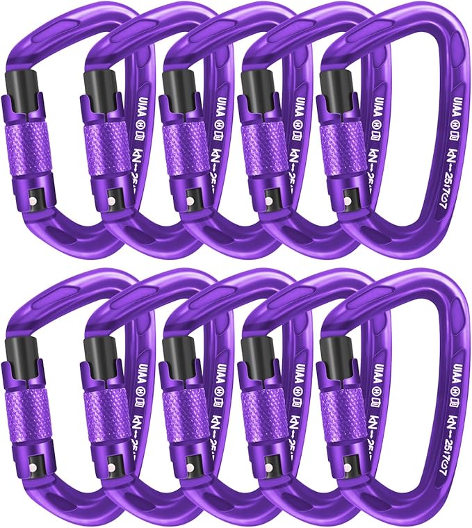 UIAA Certified Professional Heavy Duty Large Locking Carabiner Clips Climbing by AINIKEY
