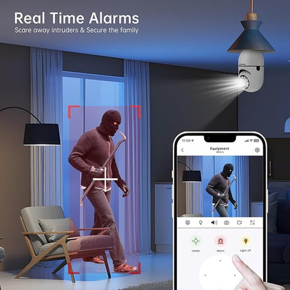 WESECUU 3K Light Bulb Security Camera -5G& 2.4GHz WiFi Security Cameras - Image 3