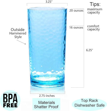 KX-WARE 14-ounce and 20-ounce Acrylic Glasses Plastic Tumbler, Dishwasher Safe - Image 3