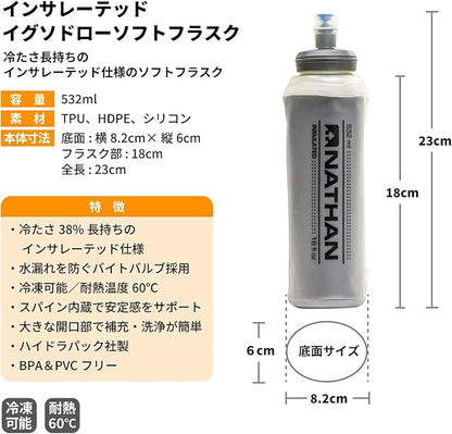 Nathan Insulated Soft Flask, Soft Flask Running Bottle, Hydration Insulated - Image 3