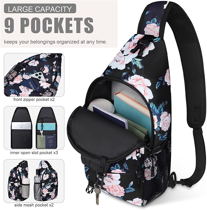 Pritent Crossbody Bags for Women Men Trendy Sling Bag Backpack Casual Chest Bag - Image 3