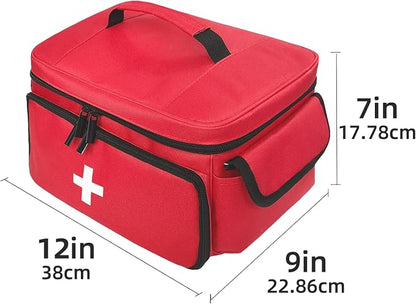 ALSLEA First Aid Bag Empty First Aid Kit Storage Box 12" x 9" x 7" Medical Bag - Image 7