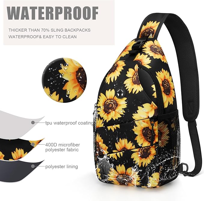 Pritent Crossbody Bags for Women Men Trendy Sling Bag Backpack Casual Chest Bag - Image 4