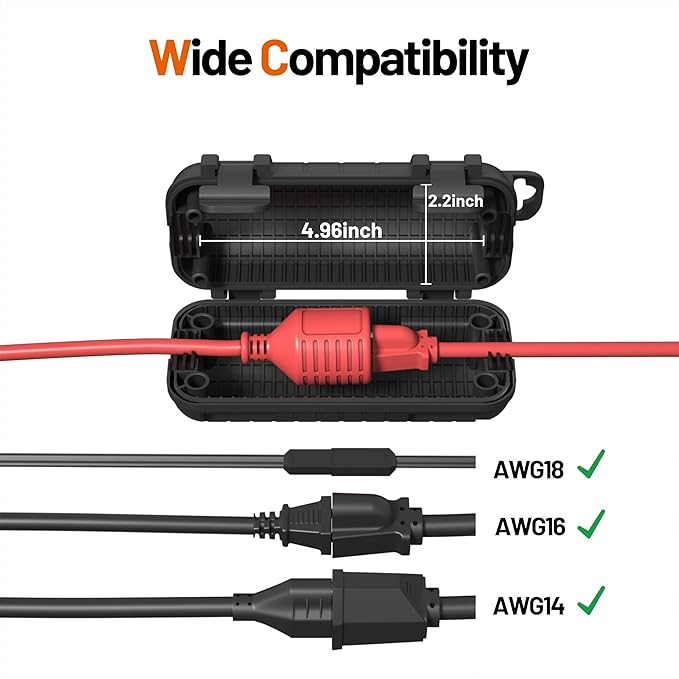 Extension Cord Cover Outdoor, 8 Pack IP54 Water-Resistant Power Cord Protector - Image 3