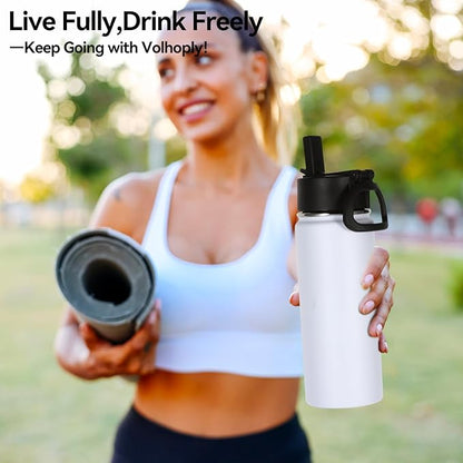 Volhoply 18oz Insulated Water Bottle Bulk 8 Pack, Kids Stainless Steel Water - Image 7
