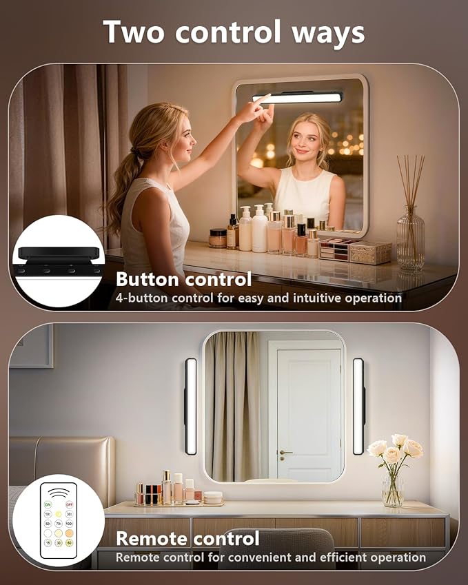WILLED 3W Mirror Lights with Remote Control, Eye-Friendly Magnetic Light Bar - Image 5