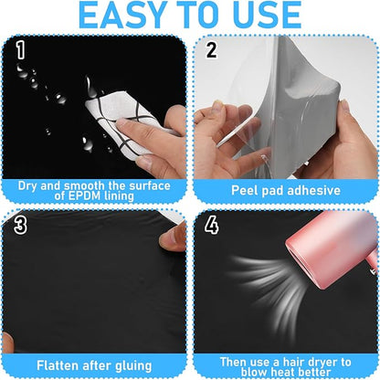 5 Pcs 8 x 8 Inches Pond Liner Repair Patch Self-Adhesive EPDM Liner Repair - Image 4