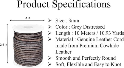 GENIQUE Real/Genuine Round Leather String Cord - Image 3