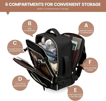 LOVEVOOK 50L Travel Backpack Carry On Airline Approved, Large Backpack - Image 3