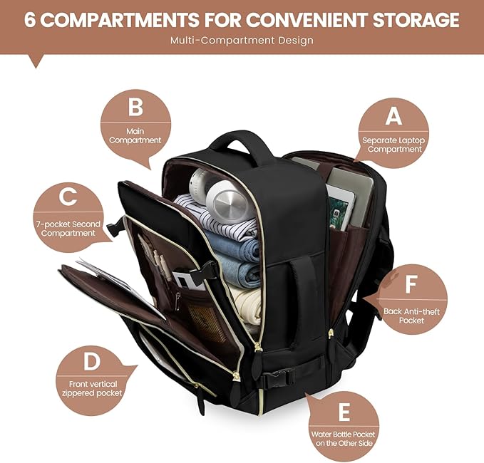 LOVEVOOK Travel Backpack for Women, 40L Carry On Backpack - Image 8