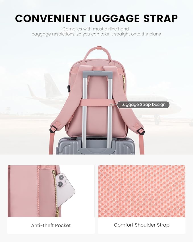 LOVEVOOK Laptop Backpack Purse for Women, 15.6" Laptop Bag for Travel - Image 7