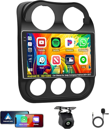Inefala Android 15 Car Radio for Jeep Compass Patriot 2010-2016 Car Stereo by INEFALA