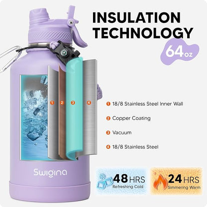 Swigina 64 oz Insulated Water Bottle - Image 3