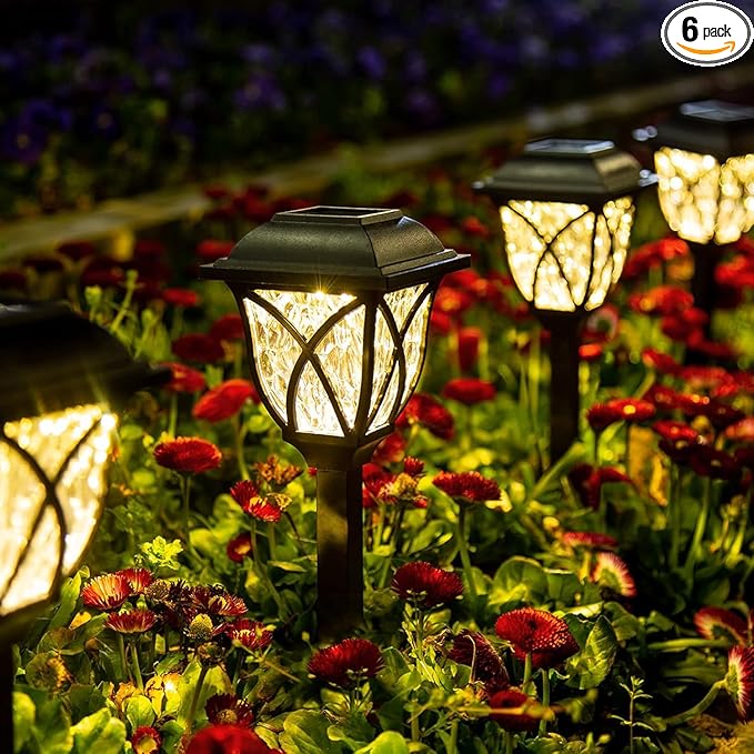 GIGALUMI 6 Pack Solar Lights Outdoor Waterproof, LED Solar Garden Lights by GIGALUMI