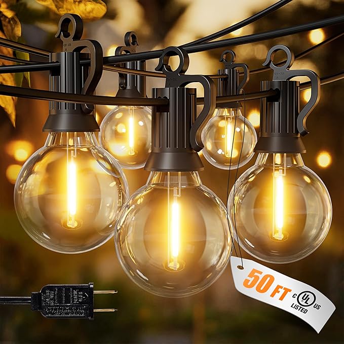 Outdoor String Lights – 50ft Connectable Patio Lights by Brightown