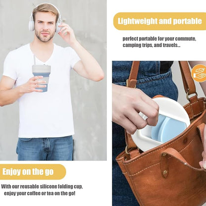 Silicone Foldable Drinking Cup for Camping Hiking, Portable Silicone Water - Image 6