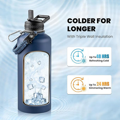 RAYMYLO Insulated Water Bottle 87 oz, Triple Wall Vacuum Stainless Steel - Image 2
