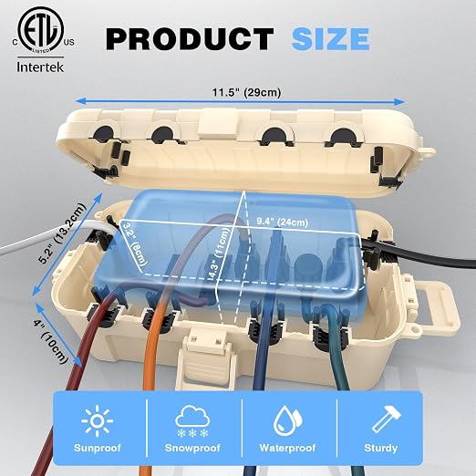 Flemoon Outdoor Electrical Box Waterproof, Medium Weatherproof Electrical Box - Image 3