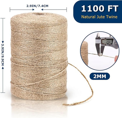 Vanhench Jute Twine Rope 1/13" x 1100FT, Natural Jute String Cord - Image 3