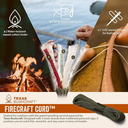 Texas Bushcraft Firecraft Cord Survival Bracelet – Paracord Bracelet - Image 5