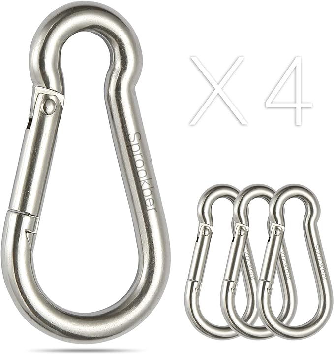 sprookber Stainless Steel Carabiner Spring Snap Hook by Sprookber
