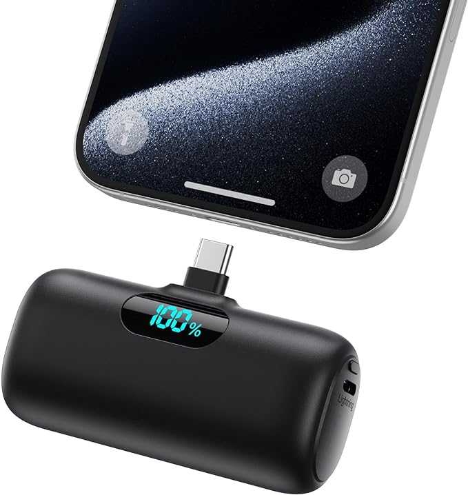 Mini Portable Charger USB C Power Bank, Upgraded 5000mAh PD Fast Charging by HETP
