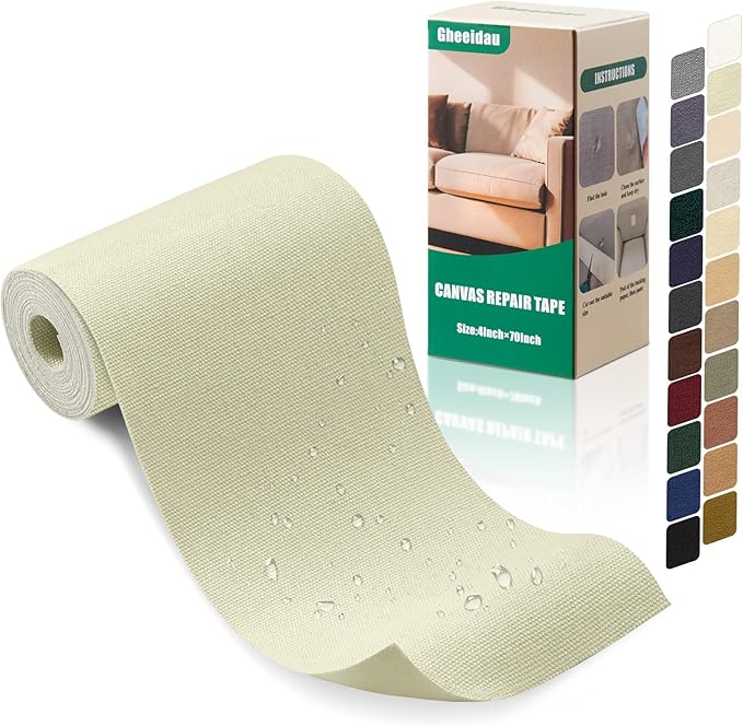 Gheeidau Canvas Repair Tape 4×70 Inch Waterproof Self-Adhesive Fabric Repair by Givethingsanewlife