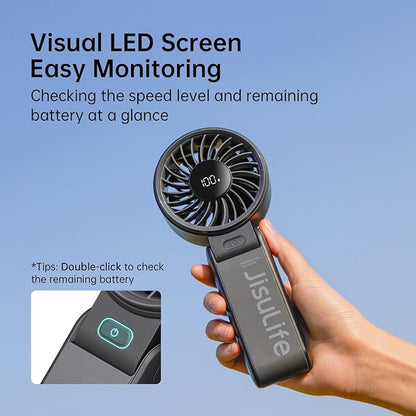 JISULIFE Handheld Fan Life7 – Ultimate Flexibility: Wide & Strong Airflow - Image 6