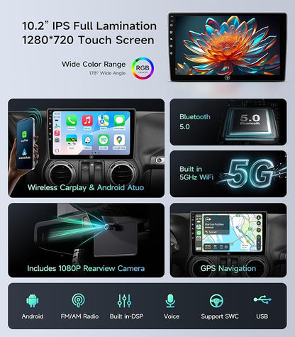 Car Radio Stereo Upgrade for Jeep Wrangler JK Compass Grand Cherokee Dodge Ram - Image 4
