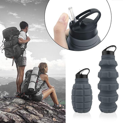 QiCheng&LYS 19.5oz Collapsible Travel Water Bottle, Reuseable BPA Free Silicone - Image 4