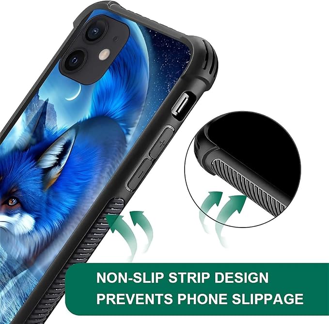 for iPhone 11 Case, Snowy Mountain Fox Lake Pattern Graphic Design Girl Boy - Image 2