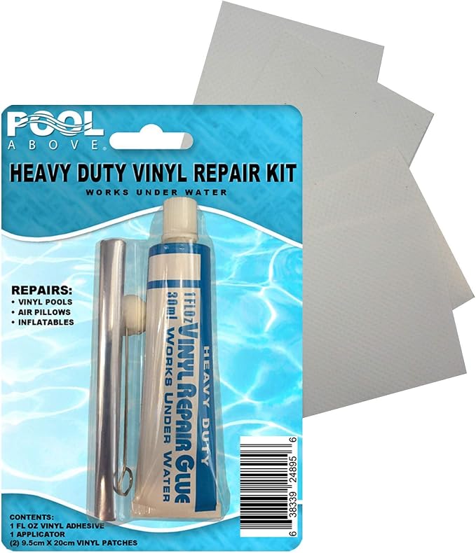 Heavy Duty Vinyl Repair Patch Kit | Vinyl Cement Adhesive Glue and Colored by PoolAbove