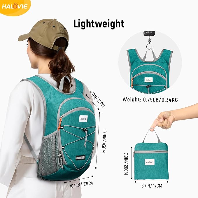 HALOVIE 15L Foldable Hiking Backpack Phone Pocket Lightweight Travel Daypack - Image 4