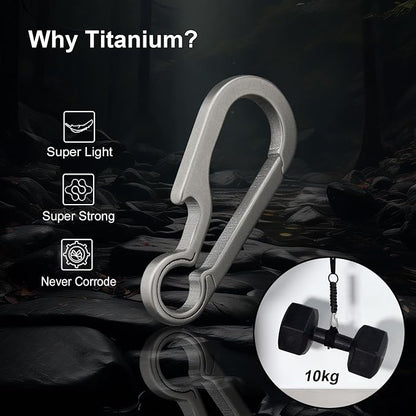 PJYTAC Key Chain Clip Titanium Carabiner Keychain Quick Release Carabiner - Image 8