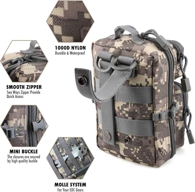 LIVANS Tactical Molle Utility Pouch, EDC Tool Pouch Tactical Phone Pouches Mini - Image 4