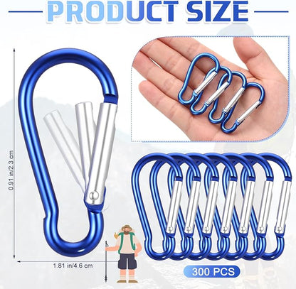 Yaocom 300 Pcs 2" Carabiner Bulk Small Carabiner Clip - Image 2