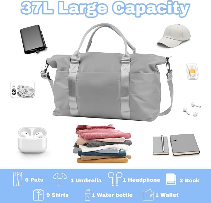 Weekender Duffel Bags for Women， Travel Totes Bag for Airplane Essentials - Image 3