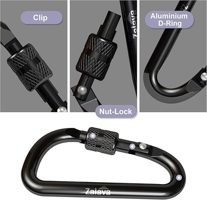 6PCS Carabiner Keychain, 2 inch Aluminum D-Clip Caribeener - Image 4