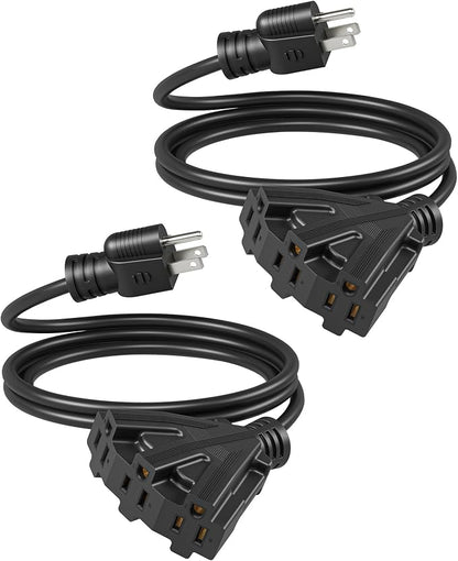 DEWENWILS 6FT Extension Cord, Tri-Tap Extension Cord Splitter, 3 Outlet 16/3 by DEWENWILS