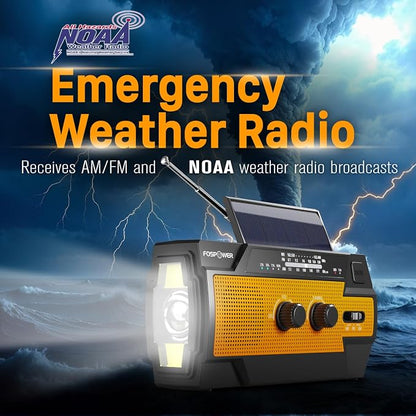 FosPower NOAA Emergency Weather Radio A3 14800mWh Portable Power Bank, - Image 2