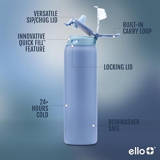 Ello Pop & Fill 22oz Stainless Steel Water Bottle - Image 3