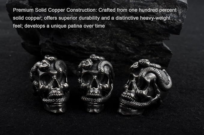Skull Paracord Bead, 0.75x0.56x0.78 inches, - Image 5