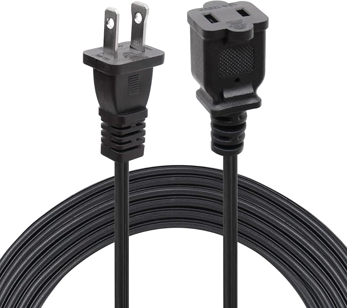 3 FT Extension Cord, 2-Prong Small and Thin Extension Cords Male-Female Power by Yeatel