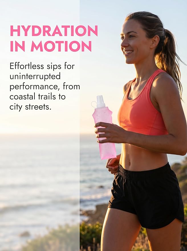 Zelvot Running Vest Soft Flask, BPA-Free 500ml Collapsible Water Bottle - Image 5