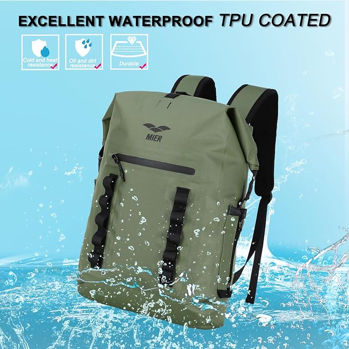 MIER Dry Bag Waterproof Backpack 30L Dry Sack Heavy Duty Roll-Top Closure - Image 2