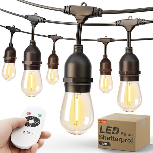 addlon Outdoor String Lights Timer Control, 48FT LED Patio Light by addlon