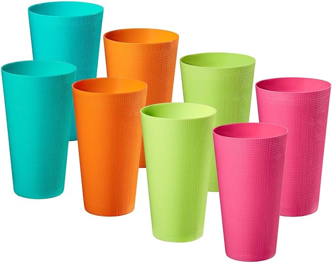 Plastic Cups Large Tumblers 35-ounce Reusable Drinking Glasses set of by BOSHANGJIA