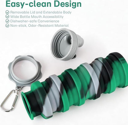 Reusable BPA Free Foldable Silicone Water Bottles - Image 5