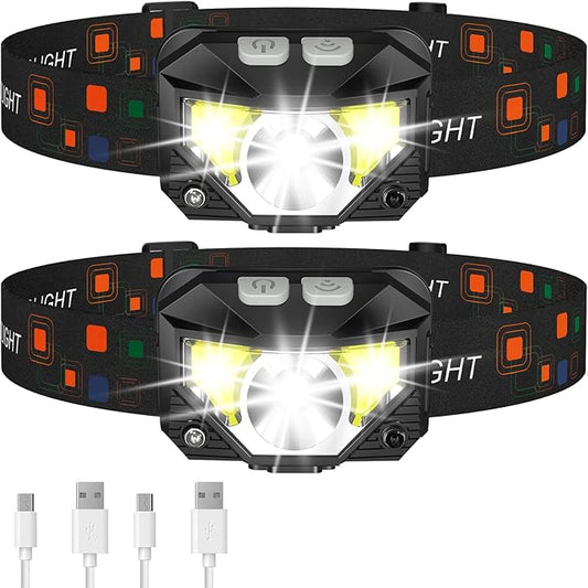LHKNL Headlamp Flashlight, Lumen Ultra-Light Bright LED Rechargeable Headlight by LHKNLHOME